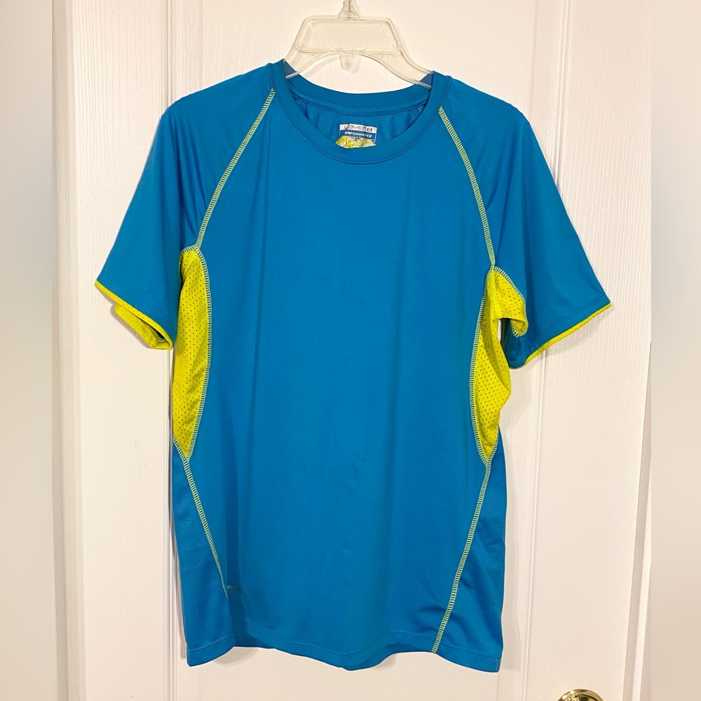 Layer 8 Performance Qwick-Dry Active Tee Blue Yellow Men’s Medium